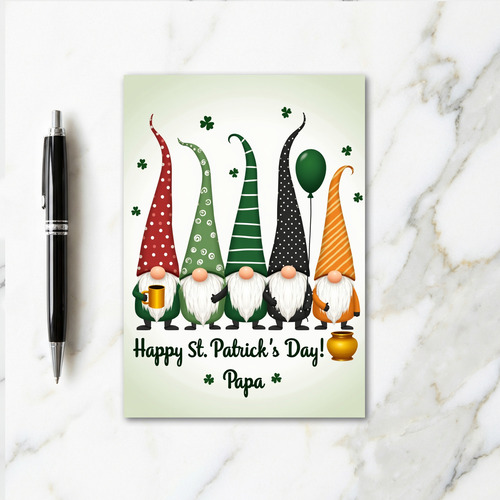 Gnome Stripes St Patricks Card
