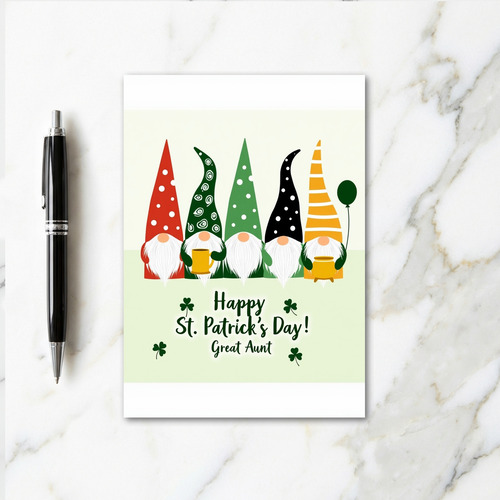 Gnome Stripes St Patricks Day Card