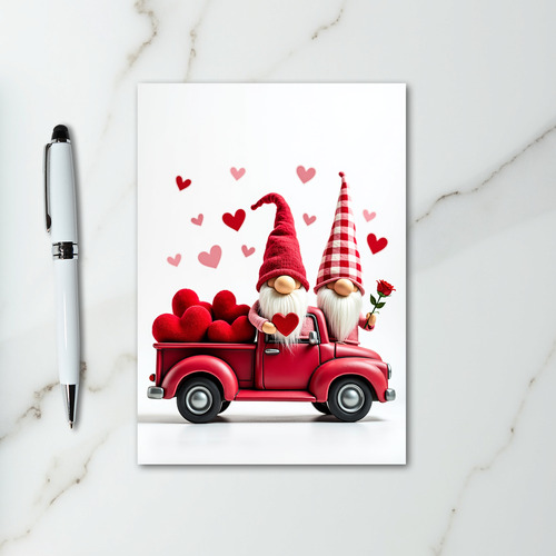 Gnome Valentines Love Truck Card