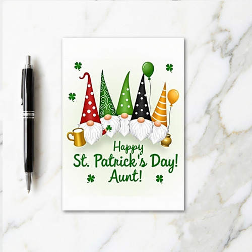 Gnomes Faux Gold St Patricks Card