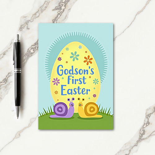 Godsons First Easter Celebration Card