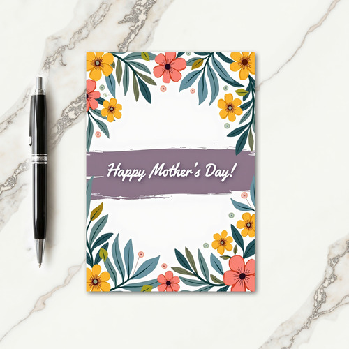 Gold And Coral Happy Mothers Card