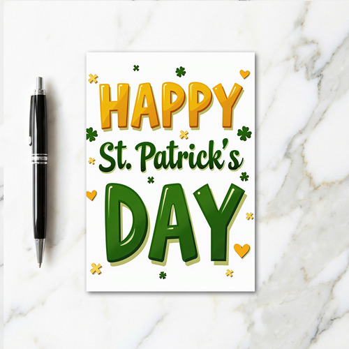 Gold And Green Happy Day Card