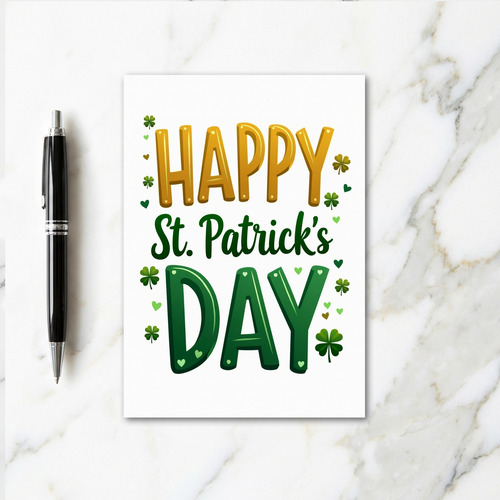 Gold And Green Patrick Day Card