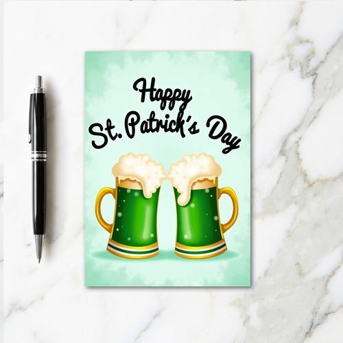 Gold Beer St Patricks Day Card