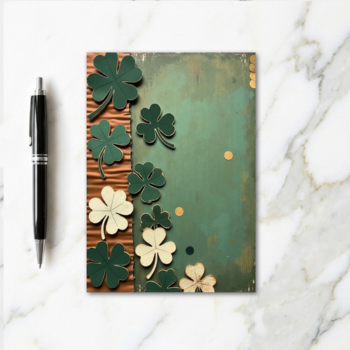 Gold Clover Rustic St Patricks Card