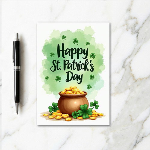 Gold Coins St Patricks Day Card