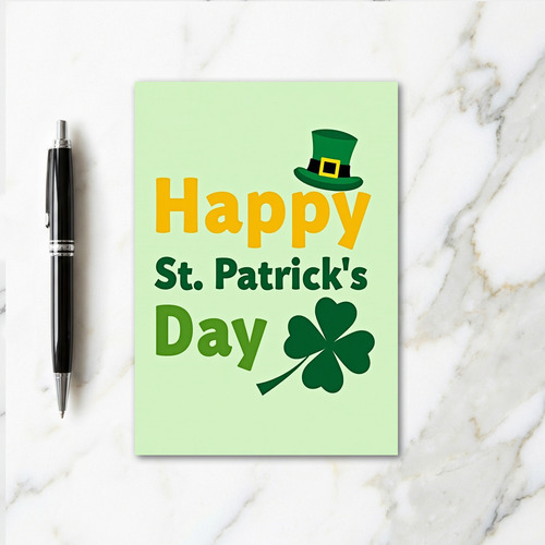 Gold Happy St Patricks Day Card