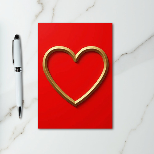 Gold Heart Love Card