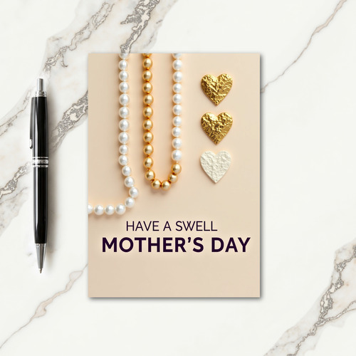 Gold Hearts Mothers Day Card
