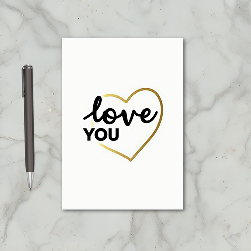 Gold I Love You Card