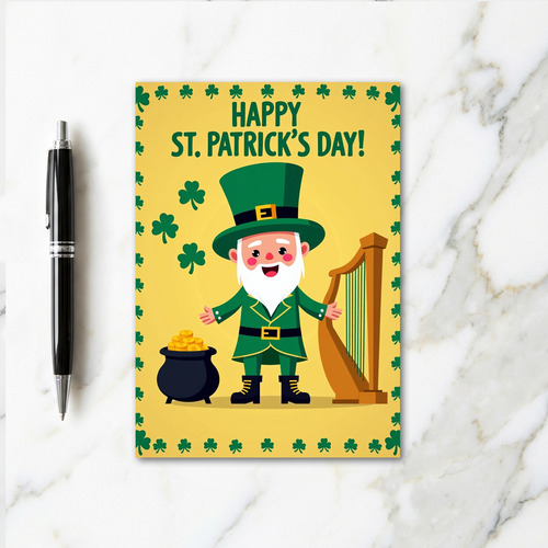 Gold Leprechaun St Patricks Day Card