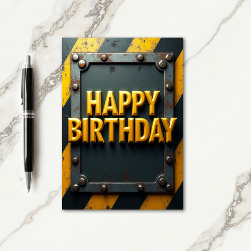 Gold Letter Birthday Card