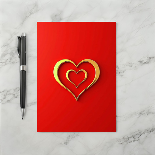 Gold Love Hearts Card