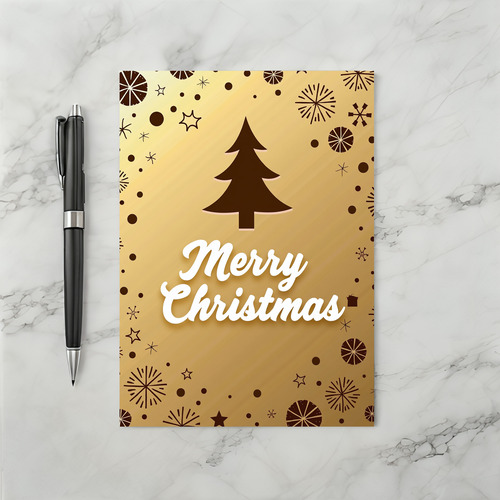 Gold Merry Christmas Greeting Card