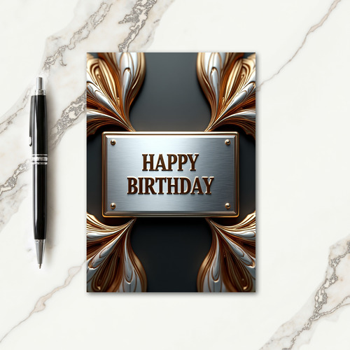 Gold Plaque Birthday Card