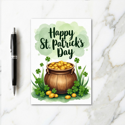 Gold Pot St Patricks Day Card