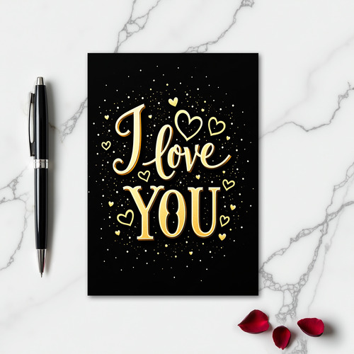 Gold Romantic Love Card