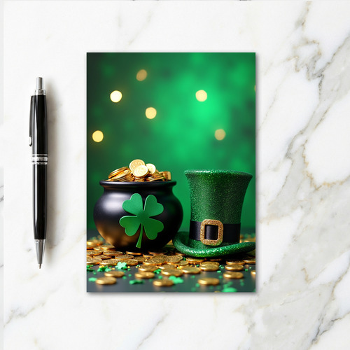 Gold Shamrock Coins Card