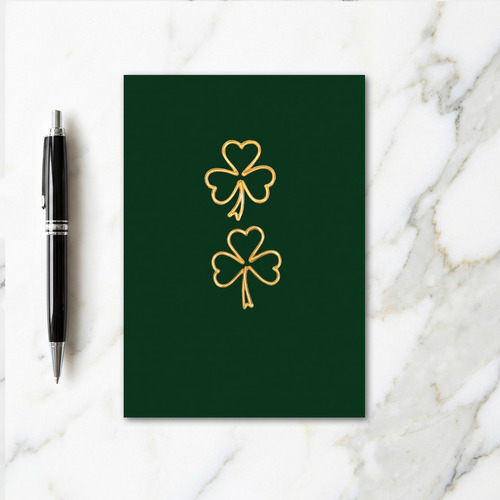 Gold Shamrocks Green Luck Card