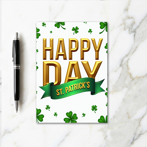 Gold St Patricks Happy Day Card