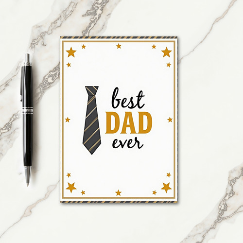 Gold Tie Best Dad Ever Card