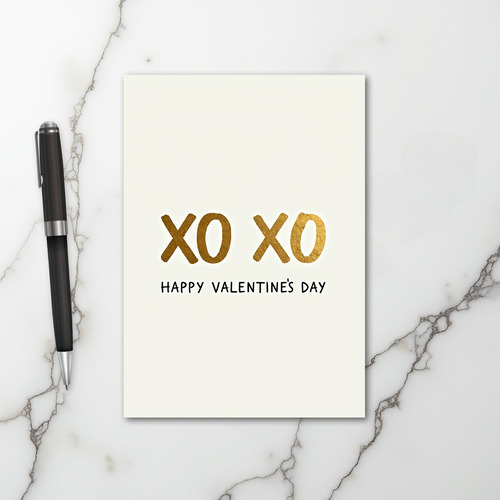 Gold Xo Valentines Day Card