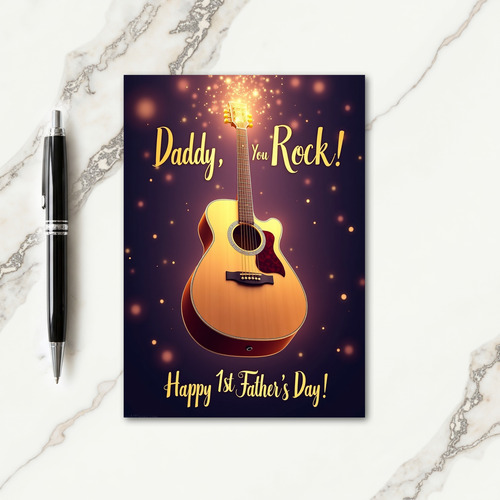 Golden Acoustic Fathers Day Card