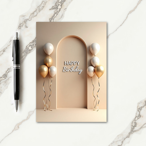Golden Archway Birthday Card