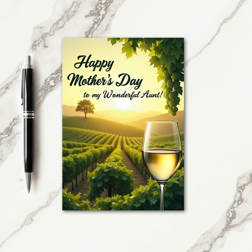 Golden Aunt Mothers Day Scene Card
