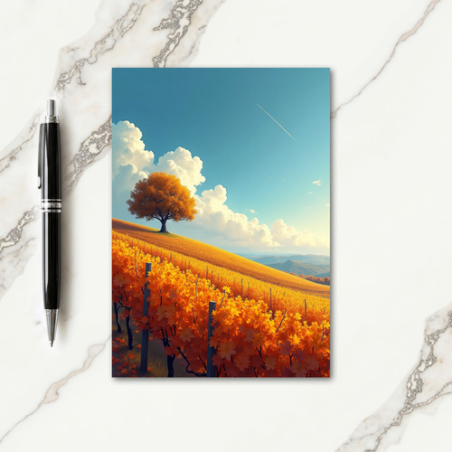 Golden Autumn Birthday Card