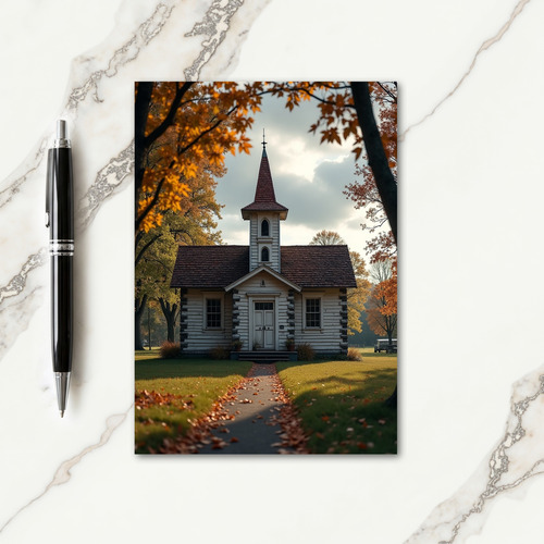 Golden Autumn Chapel Card