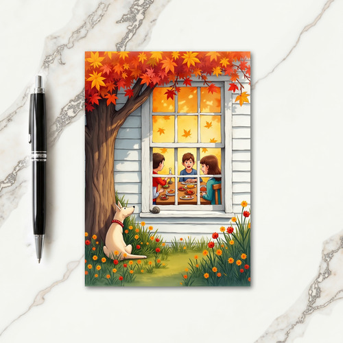 Golden Autumn Family Feast Card