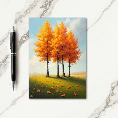 Golden Autumn Grove Card