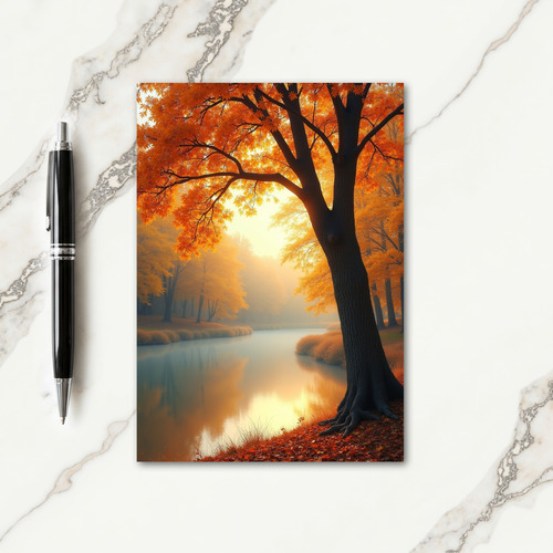 Golden Autumn River Card