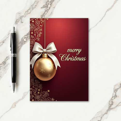 Golden Bauble Christmas Card