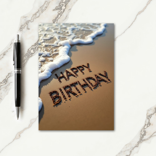 Golden Beach Birthday Card