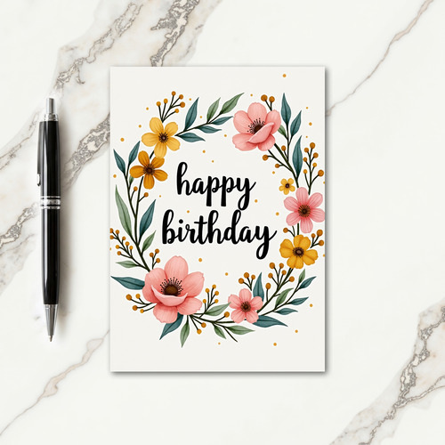 Golden Berry Birthday Card