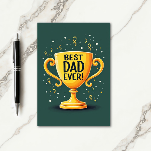 Golden Best Dad Ever Award Card