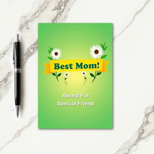 Golden Best Mom Illustration Card