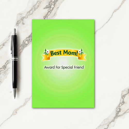 Golden Best Mom Ribbon Card