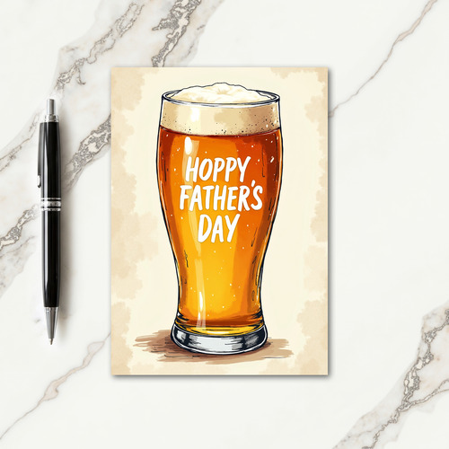 Golden Beverage Fathers Day Card