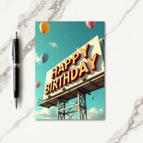 Golden Billboard Birthday Card