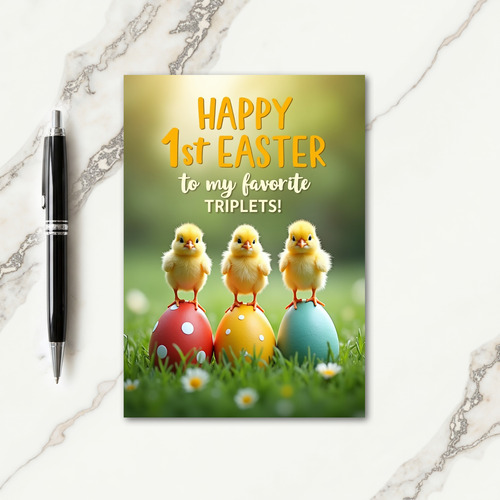 Golden Birds Easter First Card