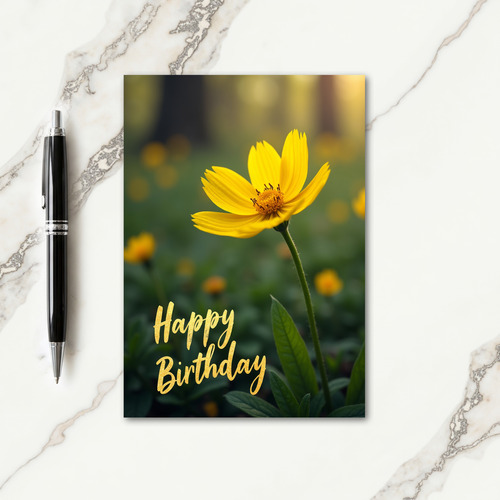 Golden Birthday Blossom Card