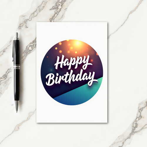 Golden Birthday Bokeh Card