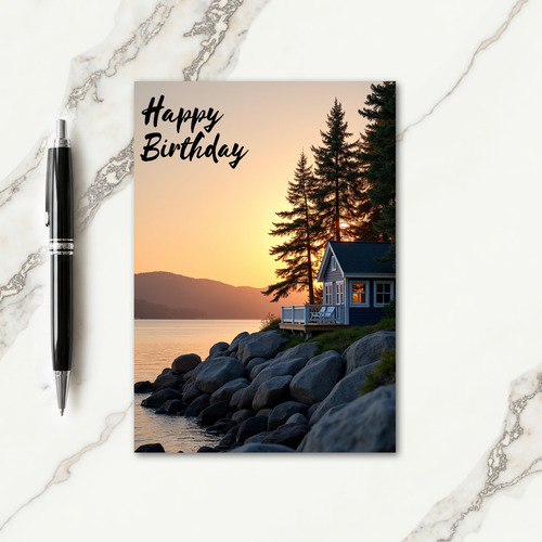 Golden Birthday Cabin Card