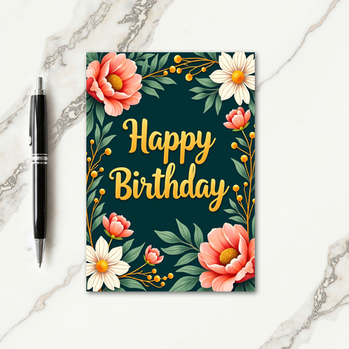 Golden Birthday Card