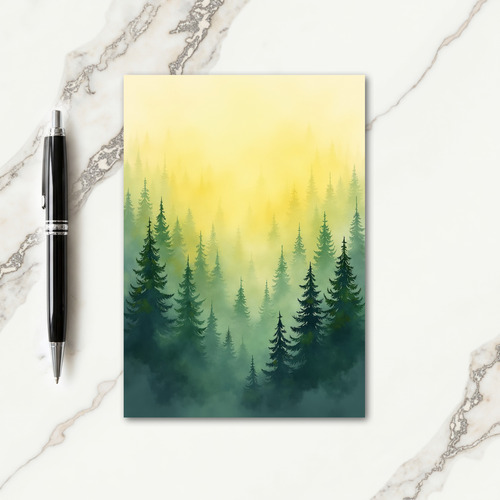 Golden Birthday Forest Mist Card