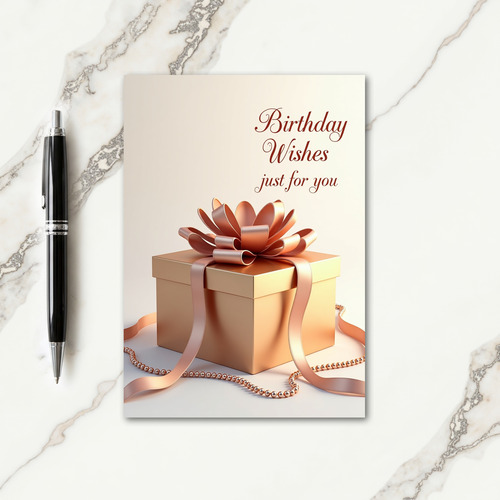 Golden Birthday Gift Box Card